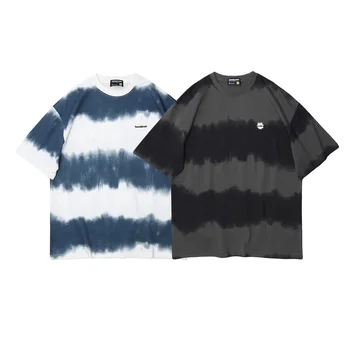 

QoolXCWear Men stripe Print Funny Tshirt Cotton O-neck Hip Hop Tie Dye Tees Short Sleeve Men Tshirt Boys Streetwear Tshirt TQ007
