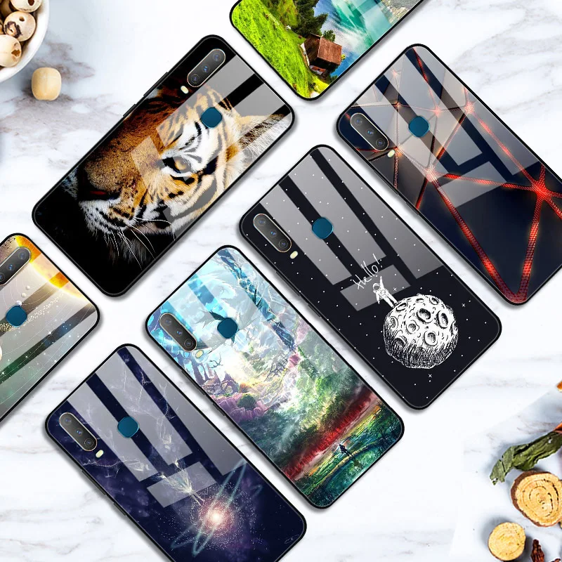 Чехол из закаленного стекла для VIVO Y17 2019 чехол накладка Vivo Y 17 VivoY17 1902 Y3 Y12