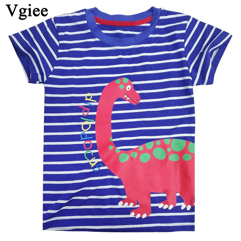 

Vgiee Boys Tops T Shirt Kids Christmas Shirt Stripe Shirt Summer Style 2-8 Years Baby Boy Clothes for Dinosaur CC232