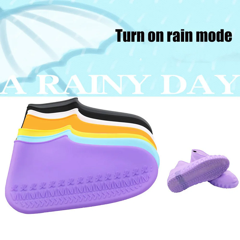 

1 Pair Silicone Overshoes Reusable Waterproof Shoes Covers Rain Boots Non-slip Wear-Resistant UD88