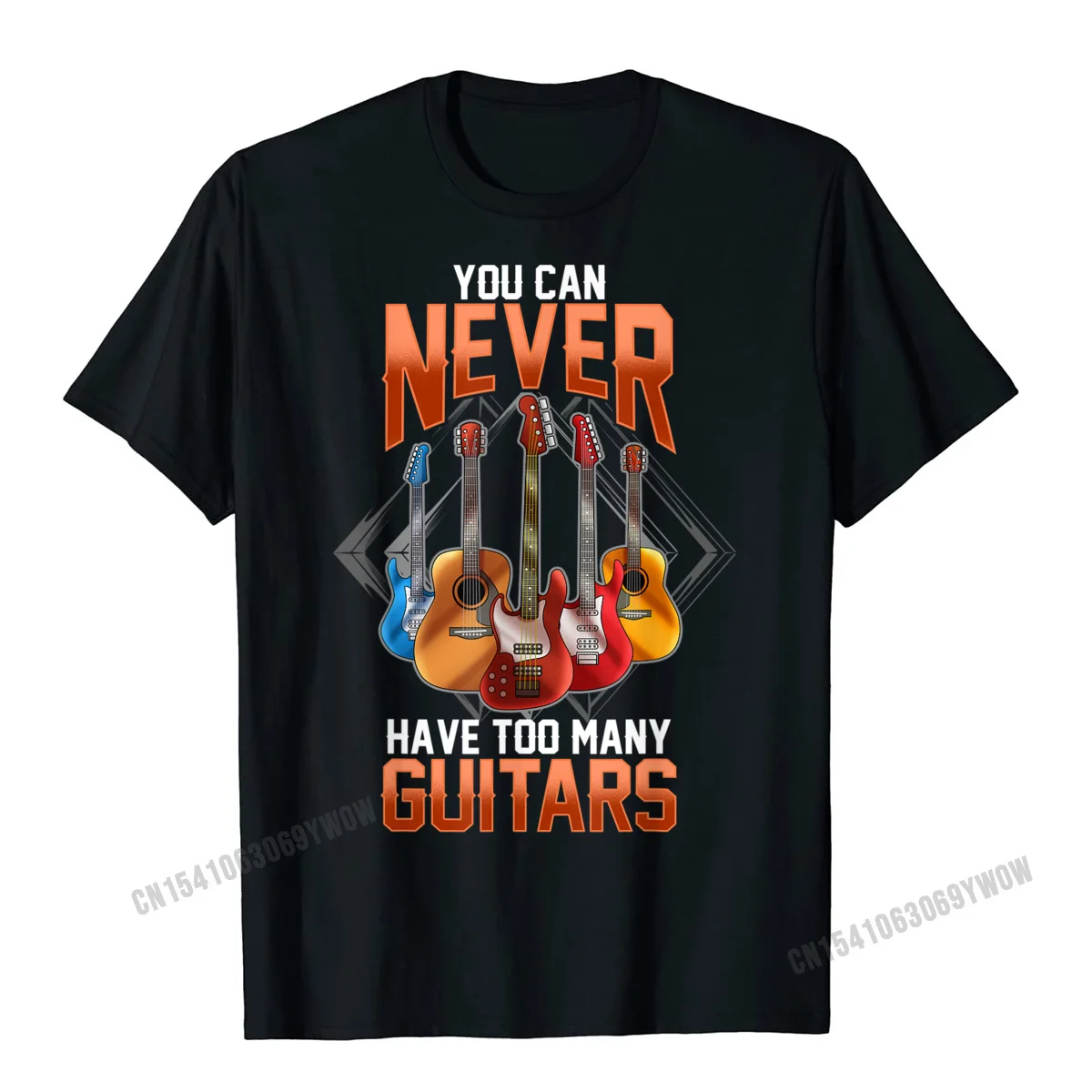 Hip hop Top T-shirts Casual Short Sleeve Faddish Crewneck Cotton Tops Shirts Street Tee-Shirts for Men Summer/Autumn Guitar Shirts For Men You Can Never Have Too Many Guitars T-Shirt__821 black