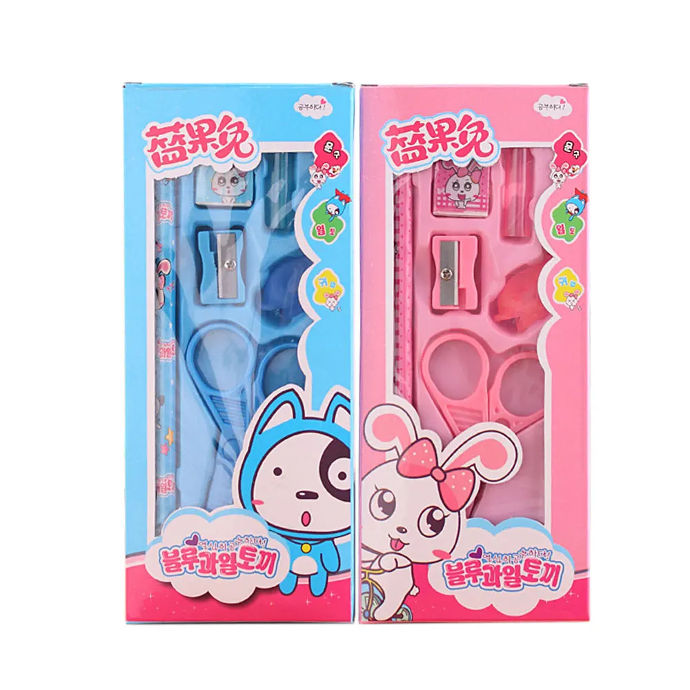 

Stationery Set Kids Gifts Student Supplies 6pcs/Set Grip Pen Kindergarten Gadget Painting Eraser Scissors Creative 6 in 1