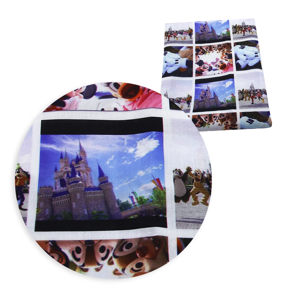 50*145 см карамельные Животные Печатные Полиэстер Хлопок Ткань для DIY ручной работы Домашний текстиль швейная одежда, 1Yc8762 - Цвет: 1079886001