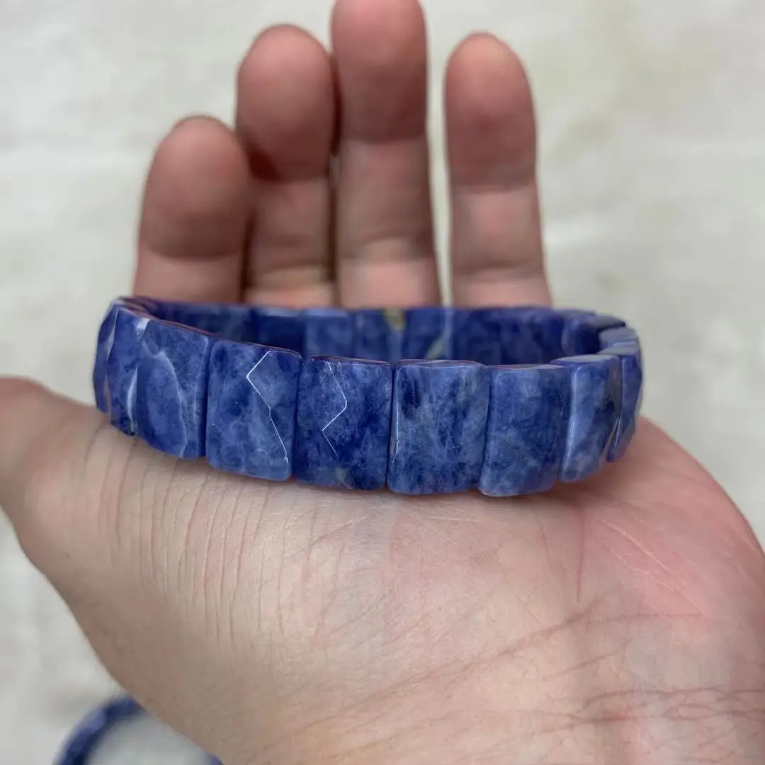 Синий Содалит браслет с драгоценным камнем DIY очаровательные украшения для женщин для подарка оптом