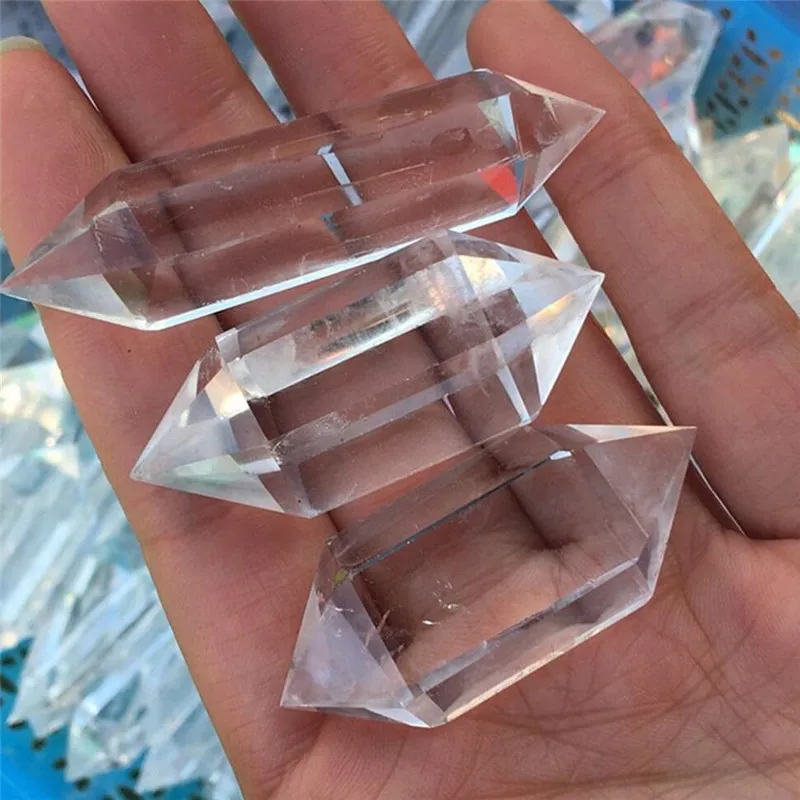 2 шт NATURALQUARTZ кристаллическая палочка чистая двойная точка исцеления