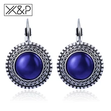 X& P, модная, брендовая, серебряная, в стиле бохо, круглые серьги-гвоздики для женщин, девушек, вечерние, резные, винтажные, тибетские, богемные, крошечные серьги, ювелирное изделие, подарок