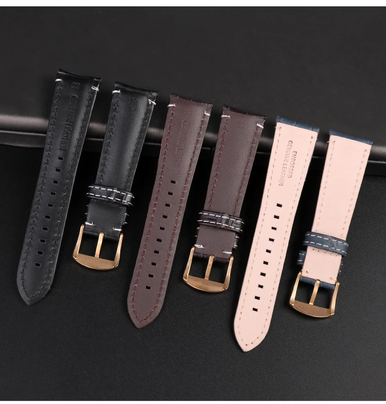para armani relógio pulseira de couro genuíno dos homens pulseira textura crocodilo
