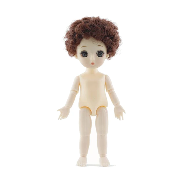 Adollya BJD Doll Body 16cm Naked Ball Jointed Swivel Doll Mushroom Head 13 Movable Joints 3D Eyes 1/12 BJD Dolls 4