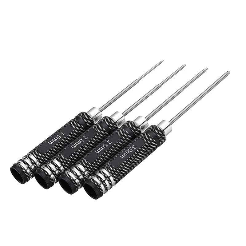 4 шт RC инструментов шестигранный 1,5/2,0/2,5/3,0mm HSS шар Отвертки Набор инструментов черный набор инструментов для ремонта автомобилей, вертолет игрушки
