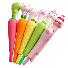 Вентиляционная Ручка Маленькая пудра свинья мягкая Студенческая ручка с зажимом Милая супер милая гелевая ручка креативная ручка для декомпрессии