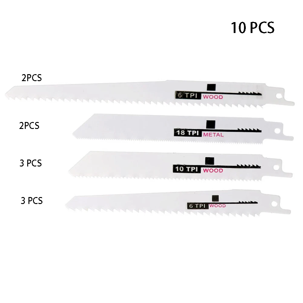 

10 Pcs Reciprocating Saw Blades Carbon Steel Pruning Tools Anti Rust Multifunction Woodworking Durable Jig Cutting Practical