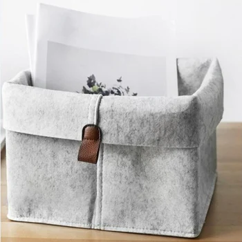 

Felt Storage Basket Home Living Room Tea Table Cloth Sundry Box Bedroom Socks Organizer Container