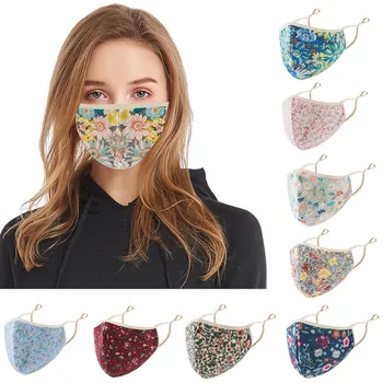 

Maska Face Mask Scarf Mascarilla Adult Floral Print Adjustable Safet Protect Washable Cotton Mask máscara mascherine masque маск