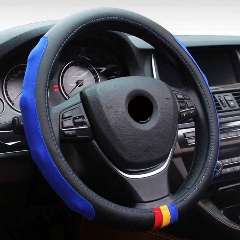 Чехол на руль из микрофибры для BMW X1 X3 X5 X6 E21 E30 E36 E46 E90 E91 E92 E93 F30 3 Series|Чехлы руль| |