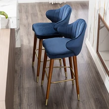 Барный стул в скандинавском стиле, деревянный стул, креативный высокий стул для столовой, кофейня, заднее кресло, Современный домашний декор, табурет