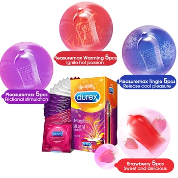 Durex Magic Condoms Spike Ice Fire Natural Rubber Big Particle Thread 4 Type Penis Sleeve Condom Adult Products Sex Toys for Men