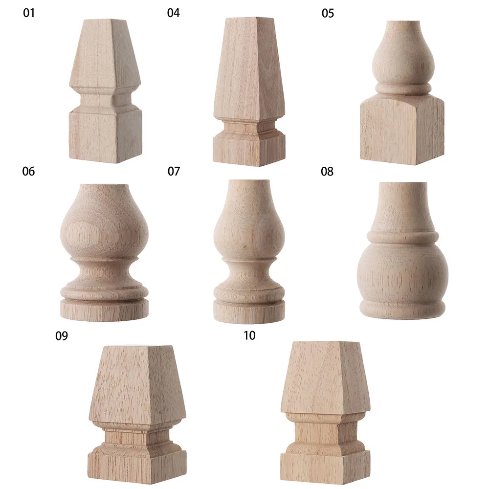 Wooden Furniture Legs European Style Solid Wood Carved Furniture Foot Legs TV Cabinet Seat Feets Vintage Home Decor Crafts Accessories