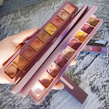 

Han Ru Keyboard Fingertip Eyeshadow Polarized Sequin Pearly Eyeshadow Dry Rose Nine Eyeshadow Palette Makeup Set
