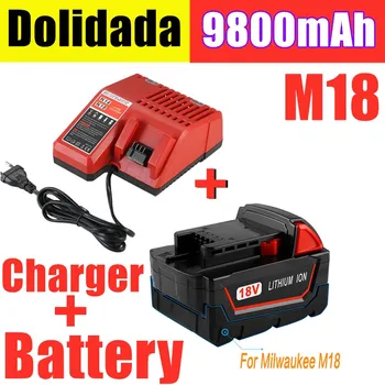 

Original 18V 12800mAh Replacemet Lithium ion 12.8Ah Battery for Milwaukee Xc M18 M18B Cordless Tools Batteries+Charger