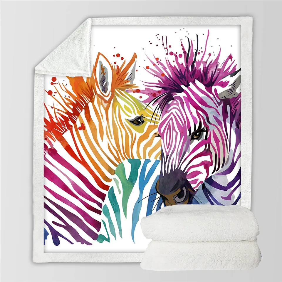 BeddingOutlet-Safari-Zebra-Velvet-Plush-Throw-Blanket-Rainbow-Animal-Sherpa-Blanket-for-Bed-Sofa-Tropical-Home (5)