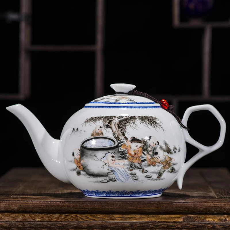 CHANSHOVA Китай кунг-фу синий и белый тонкий фарфоровый чайник большой емкости 320 мл 1Л керамический чайник Традиционный китайский чайный набор - Цвет: 1000ml-F