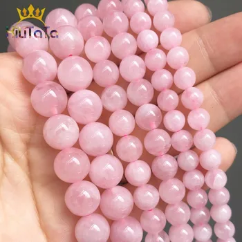 

Natural Stone Beads Madagascar Pink Quartz Round Beads For Jewelry Making DIY Chrams Necklace Bracelet Earrings 15'' 6/8/10mm