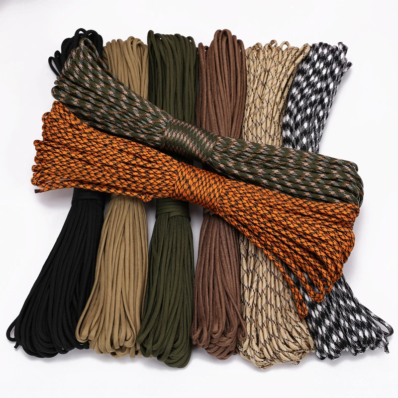 31m 4mm 550 Paracord Outdoor Survival Camping Tent Rope Parachute Cord Hiking Clothesline Bracelet Strap Lanyard Bead For Knife