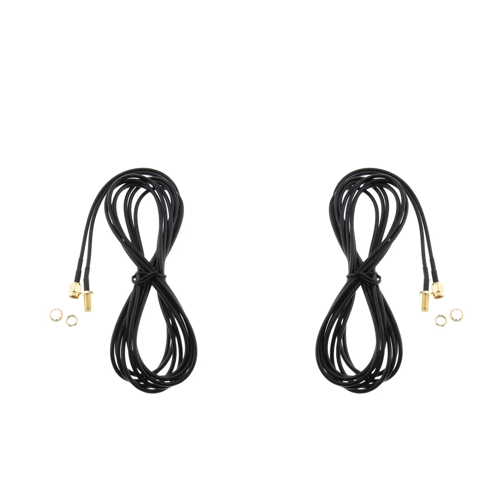 2Pcs Antenna Adapter, RP SMA Male to RP SMA Female Extension Cable Connector for WiFi Wireless Router & Network Card (9.8feet)