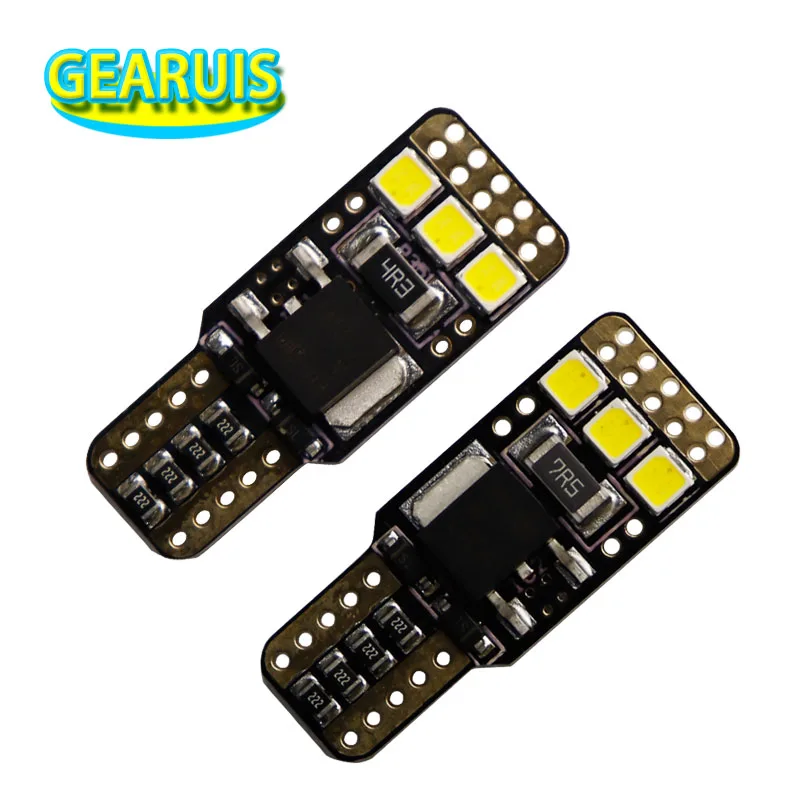 

100 шт., автомобильные светодиодсветодиодный лампы T10 6 SMD 2835 W5W 3,84 а Вт