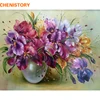 CHENISTORY – peinture par numéros avec fleurs violettes, sans cadre, Art mural moderne, peint à la main, pour décoration de maison ► Photo 1/6