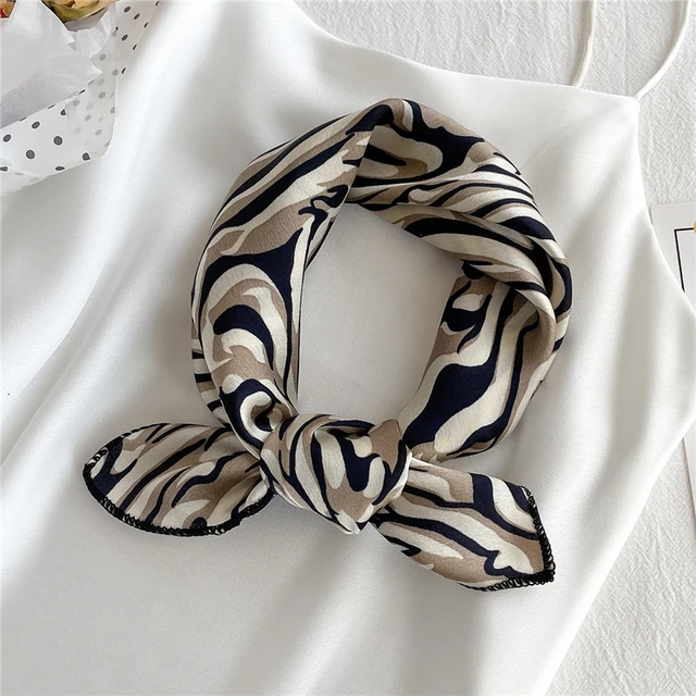 2021 Square Silk Scarf Women Fashion Print Small Neck Scarfs Office Lady Hair Band Foulard Hand Kerchief Female Bandana Shawl FX-230