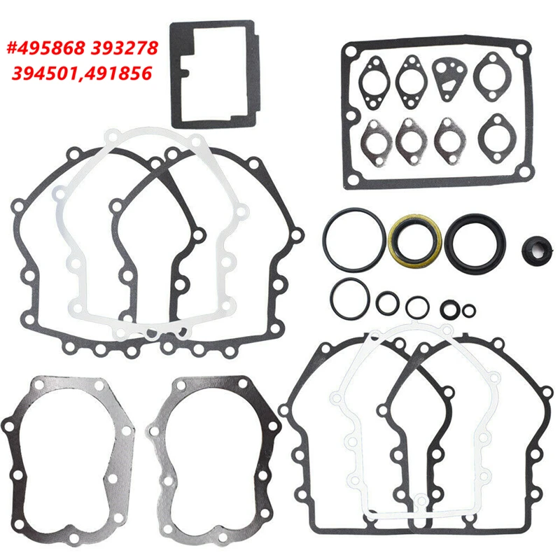 Complete engine gasket kit set for Briggs & Stratton 495868 replaces #393278,394501,491856