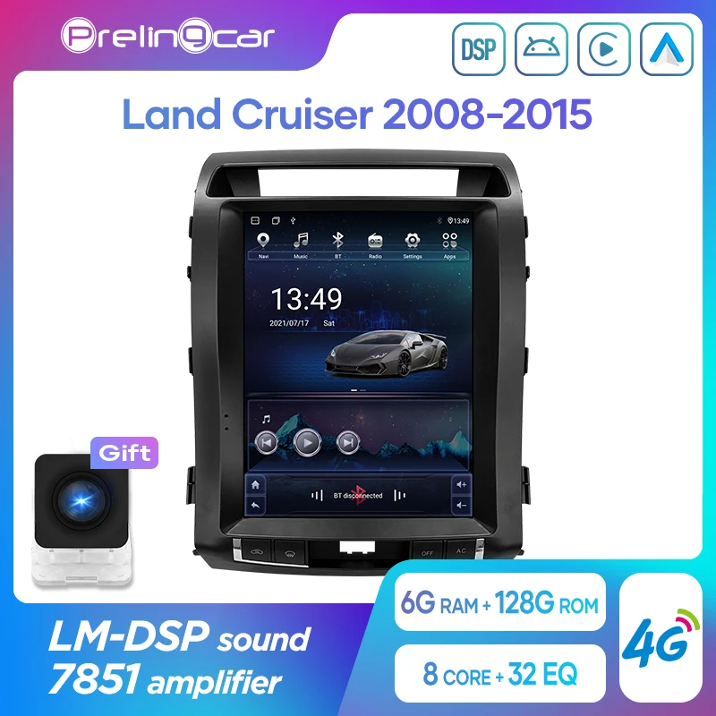 12 1 дюймовый автомобильный Android 10 радио плеер для Toyota Land Cruiser 2008-2015 мультимедийный