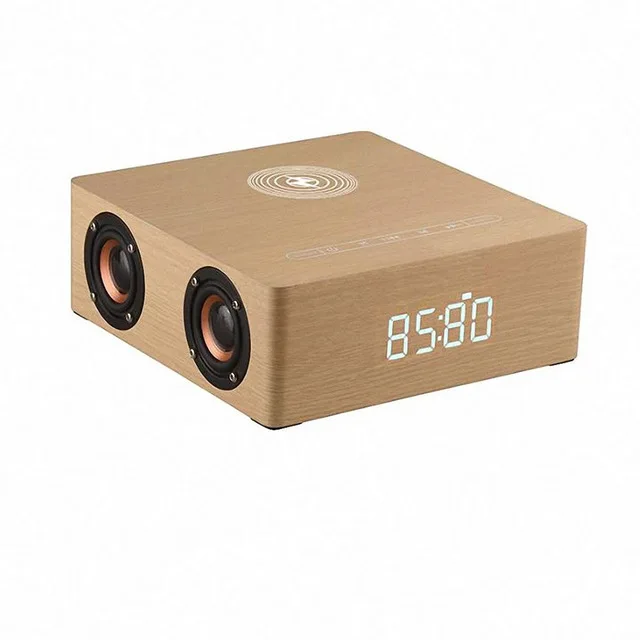 with wireless charge Q5A многофункциональное Беспроводное зарядное устройство будильник с bluetooth-колонкой подходит для iPhone стерео музыкальный плеер Музыка объемный звук - Цвет: with wireless charge
