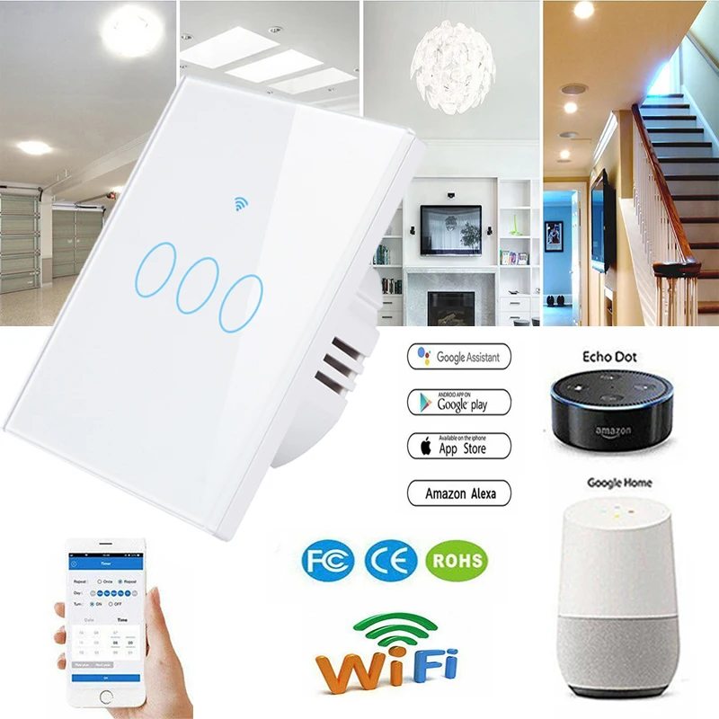 3 gang smart light switch google home