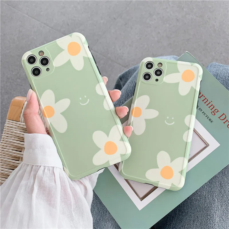 Милый чехол для телефона с ромашками для iphone 11 Pro Max 7 8 plus X XR XS Max, чехлы с забавными рисунками из мультфильмов, мягкие чехлы для iphone SE 2, Capa|Специальные чехлы| | АлиЭкспресс