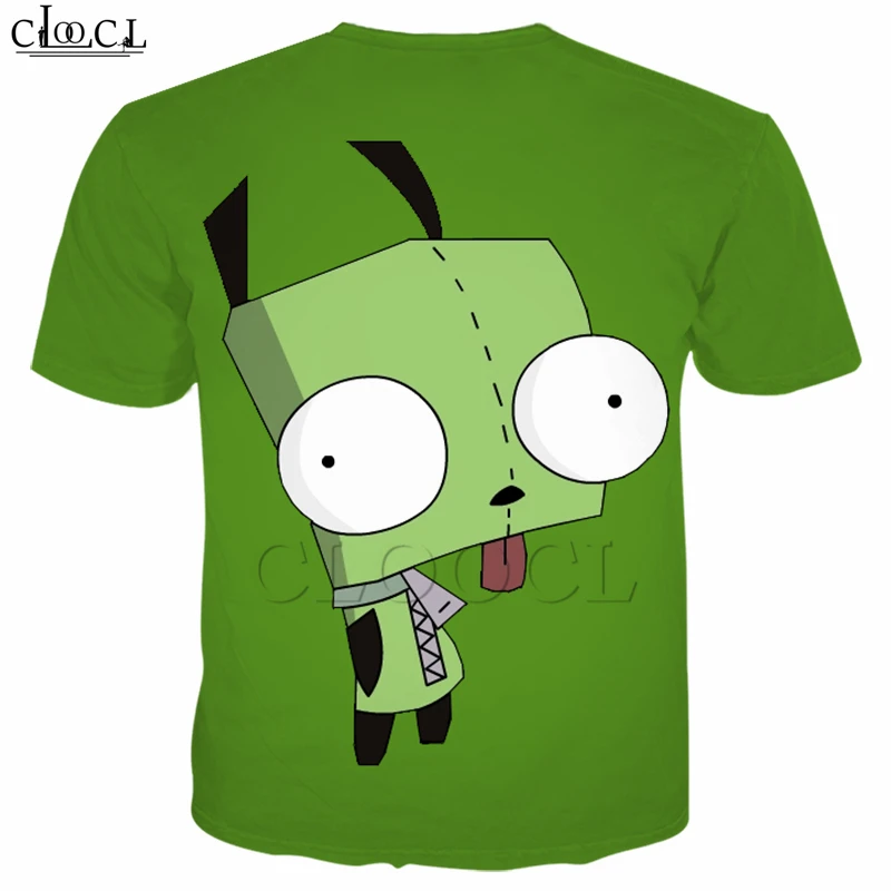Футболки с принтом аниме Invader ZIM для мужчин и женщин мультяшная 3D футболка