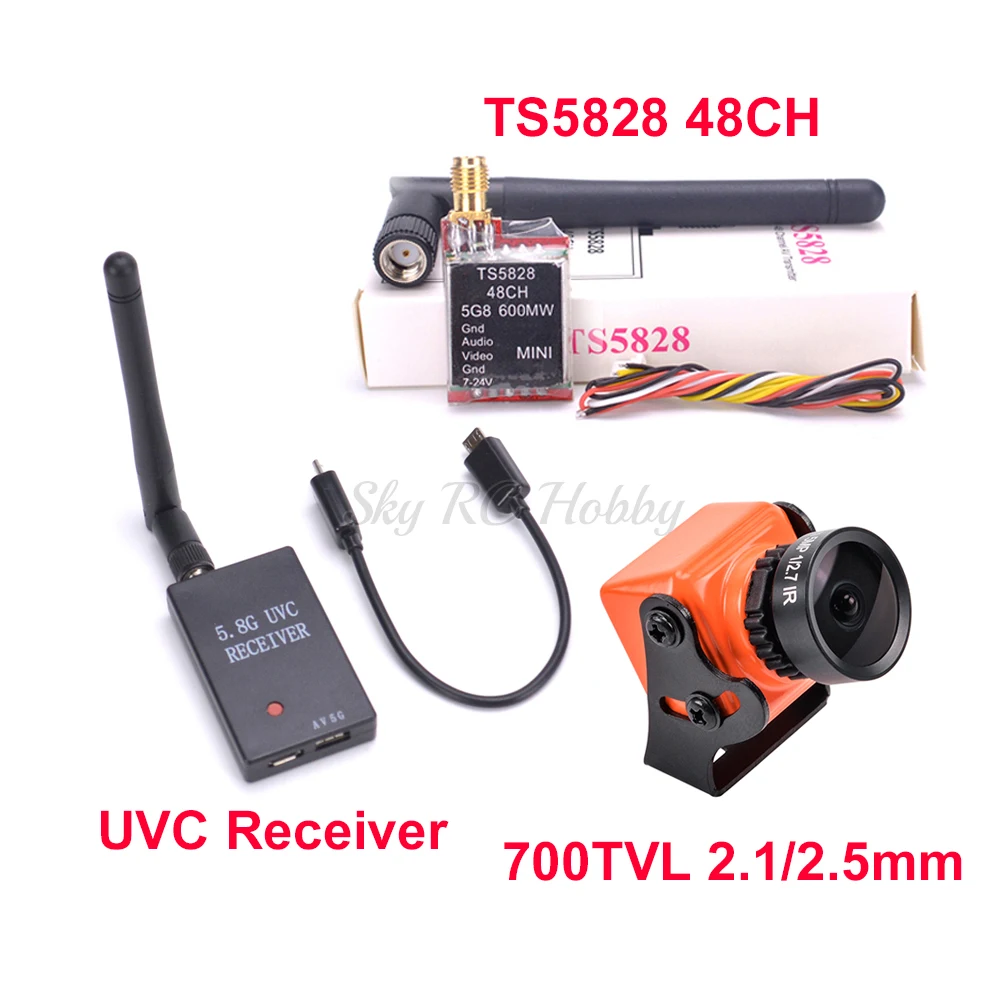 48CH TS5828 600 мВт передатчик 5,8G FPV приемник UVC видео нисходящий OTG VR Android Phone Mini 700TVL COMS 2,1 мм/2,5 мм камера