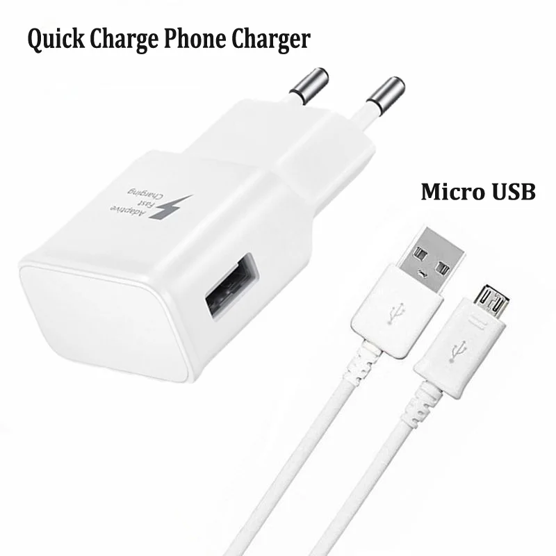 Адаптер для быстрой зарядки 5 В 2 А кабель Micro USB Type c Samsung S7 S6 edge S5 Note 4 J3 J5 J7 2017 Huawei P30 P20