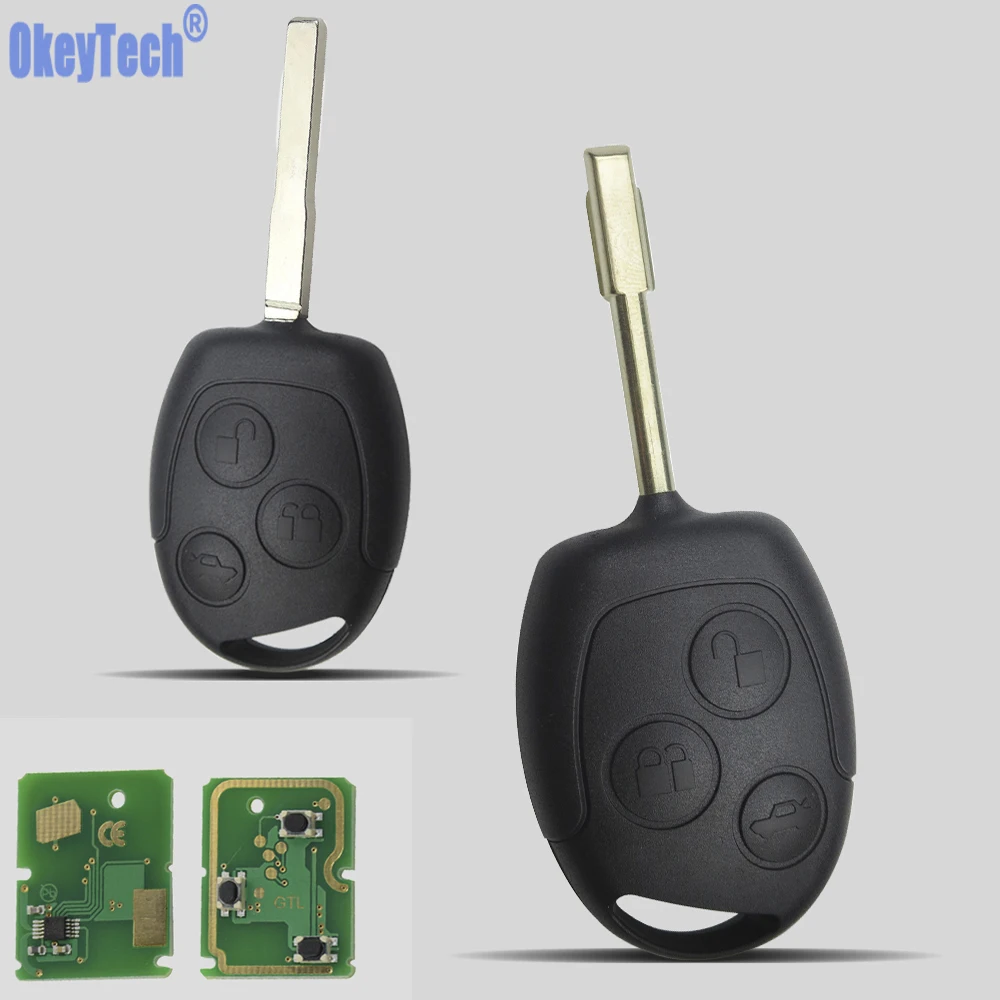 OkeyTech 3 кнопки авто Замена дистанционный брелок 433 МГц 4D60 чип для Ford Mondeo Focus Transit