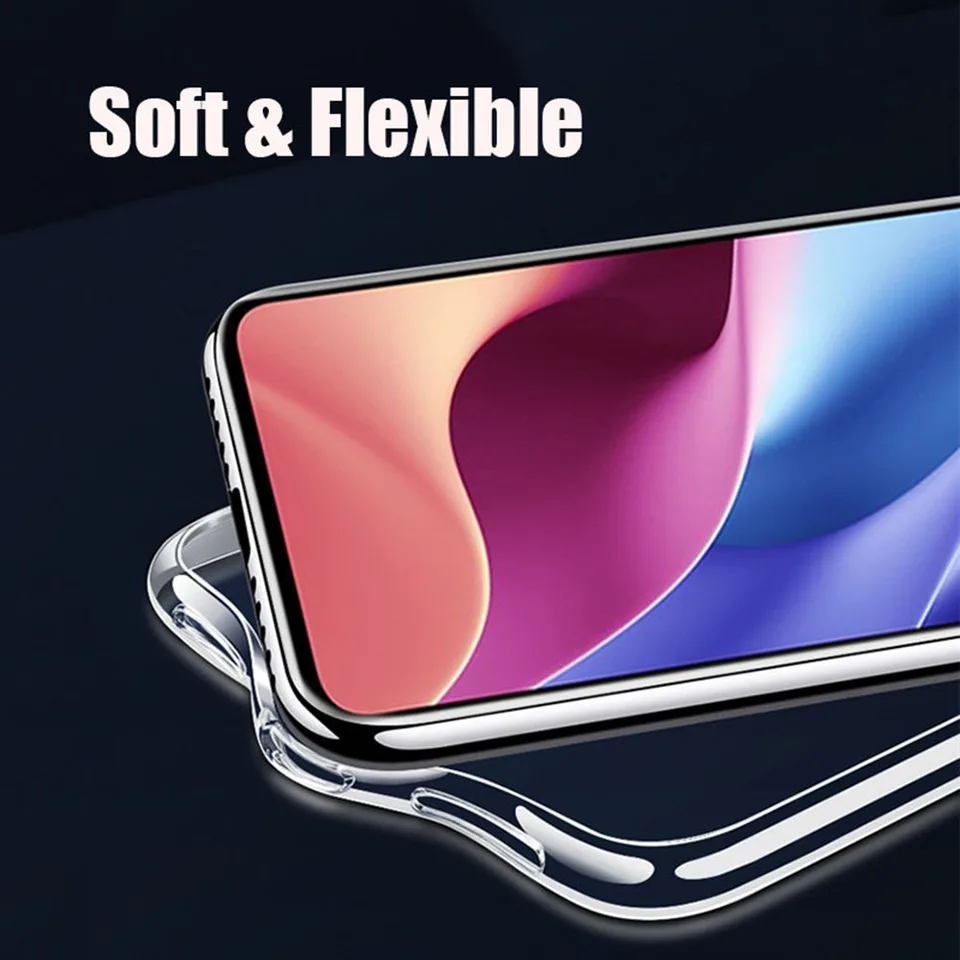Cover Per Xiaomi Poco F3 + Vetro Temperato - Trasparente Morbida Antiurto