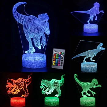 

3D LED Night Light Dinosaur Series Lamp 16Colors Change Night light Remote Control Table Lamps Toys Gift For Kid Home Decoration