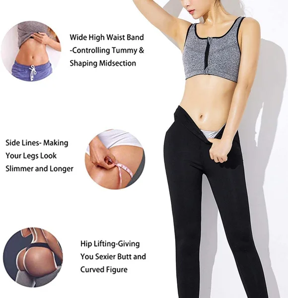 Sweat Sauna Pants Body Shaper Weight Loss Slimming Pants Waist Trainer Tummy Gym Workout Pants Fitness Shapewear Leggings 4