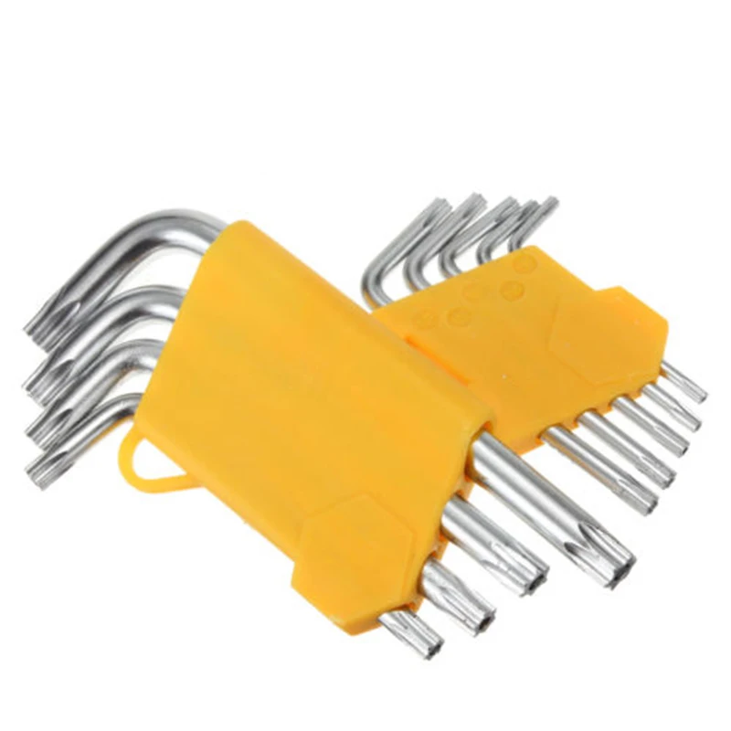 DWZ 9pcs/set Auto Anti Tamper Proof Torx Star Hex Key Wrench L-Shape T10-T50