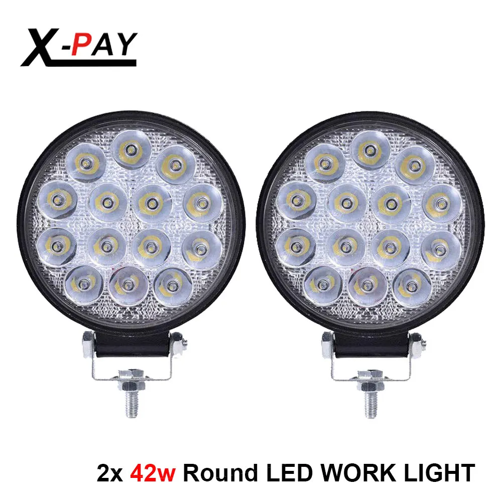 

2pcs 3" 42W Round LED Light Pods Work Light Off Road Driving Light Fog Lights, Truck, Tractor, Boat, Motorcycle Outdoor