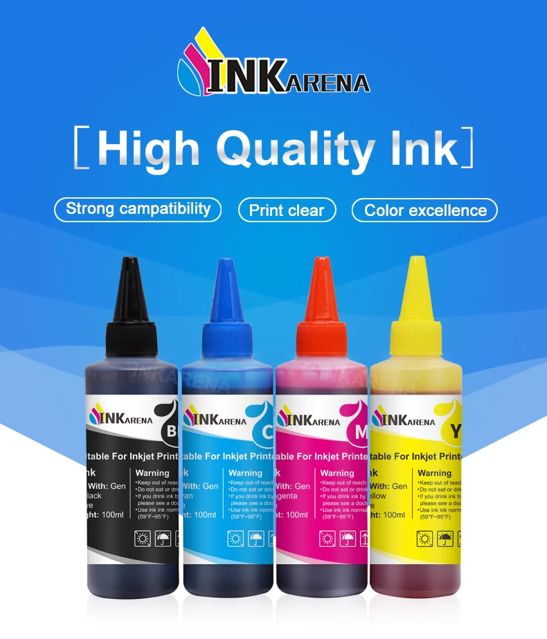 Description Picture 2 of itemINKARENA Printer Ink For HP 21 22 301 302 304 For Hp DeskJet 2300 2700 4100 HP ENVY 6000 6400 Printer Cartridge Refill Ink Kits