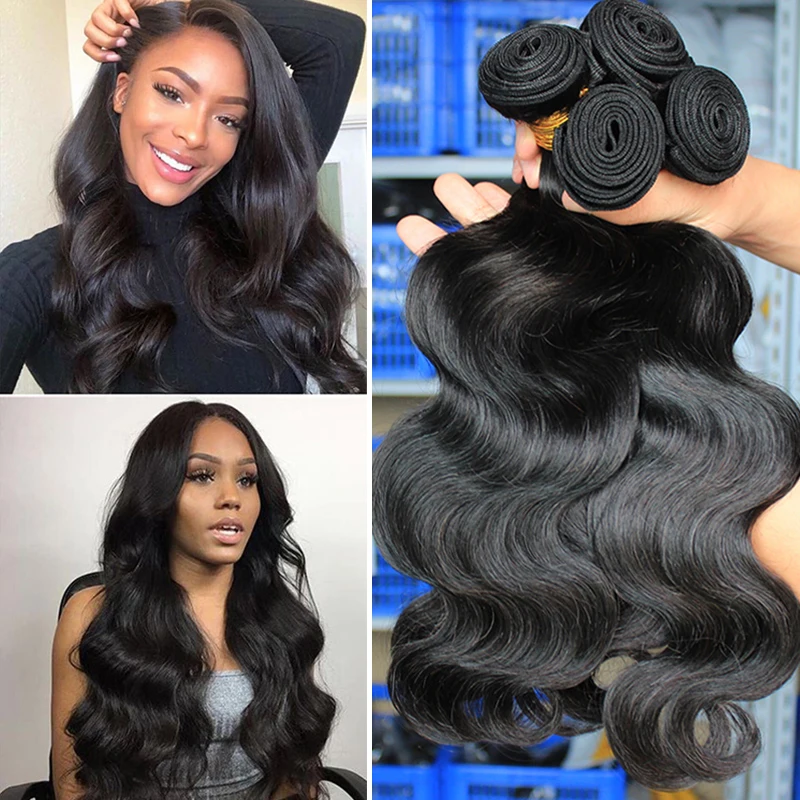 Body Wave Bundles Brazilian Hair Weave Bundles With Closure Human Virgin Hair Bundle Extension 1/3/4 Pcs Dolago Hair Products