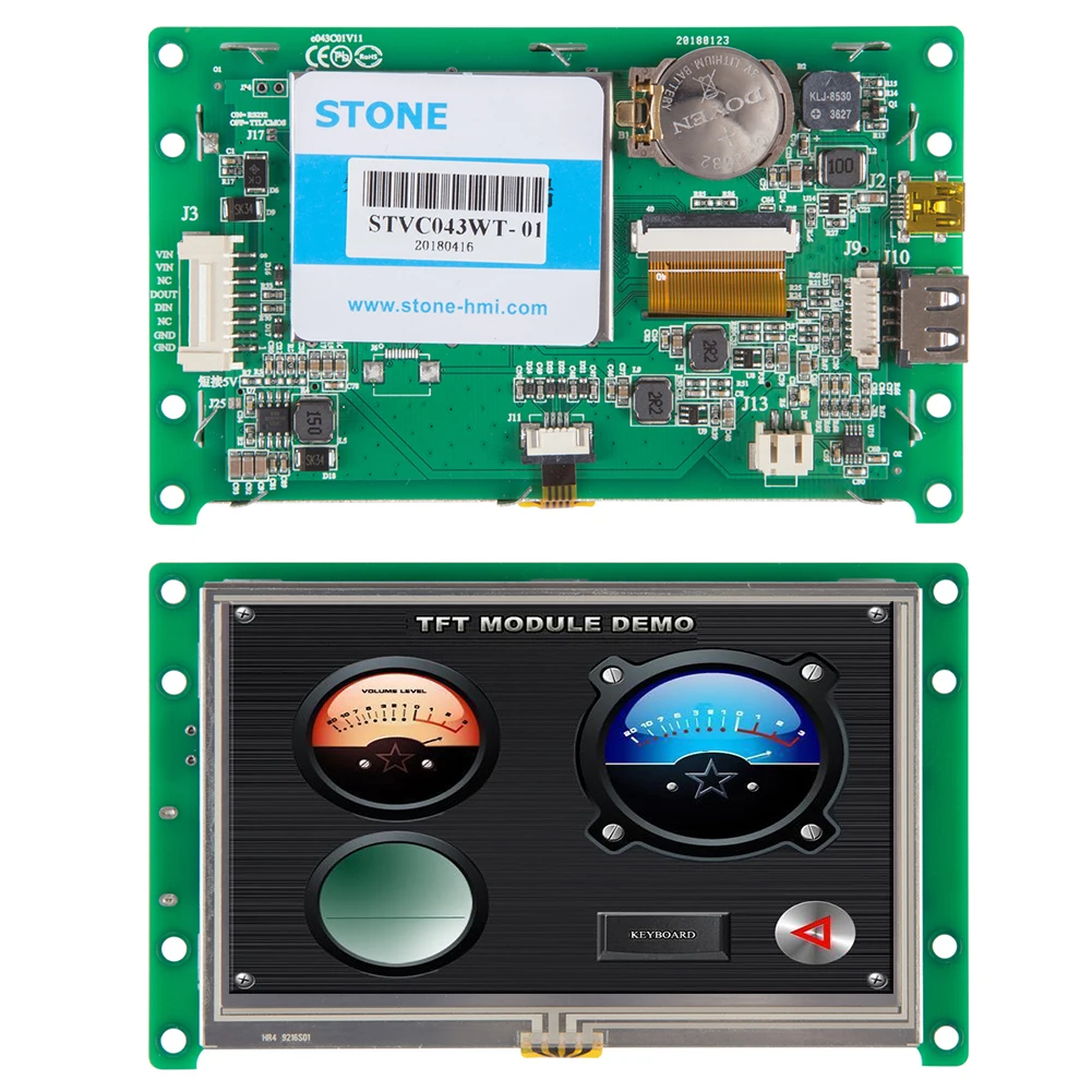 4,3 дюймовый HMI ЖК-дисплей с драйвером+ контроллер+ Разработка программного обеспечения+ RS485 RS232 ttl UART интерфейс STVC043WT-01
