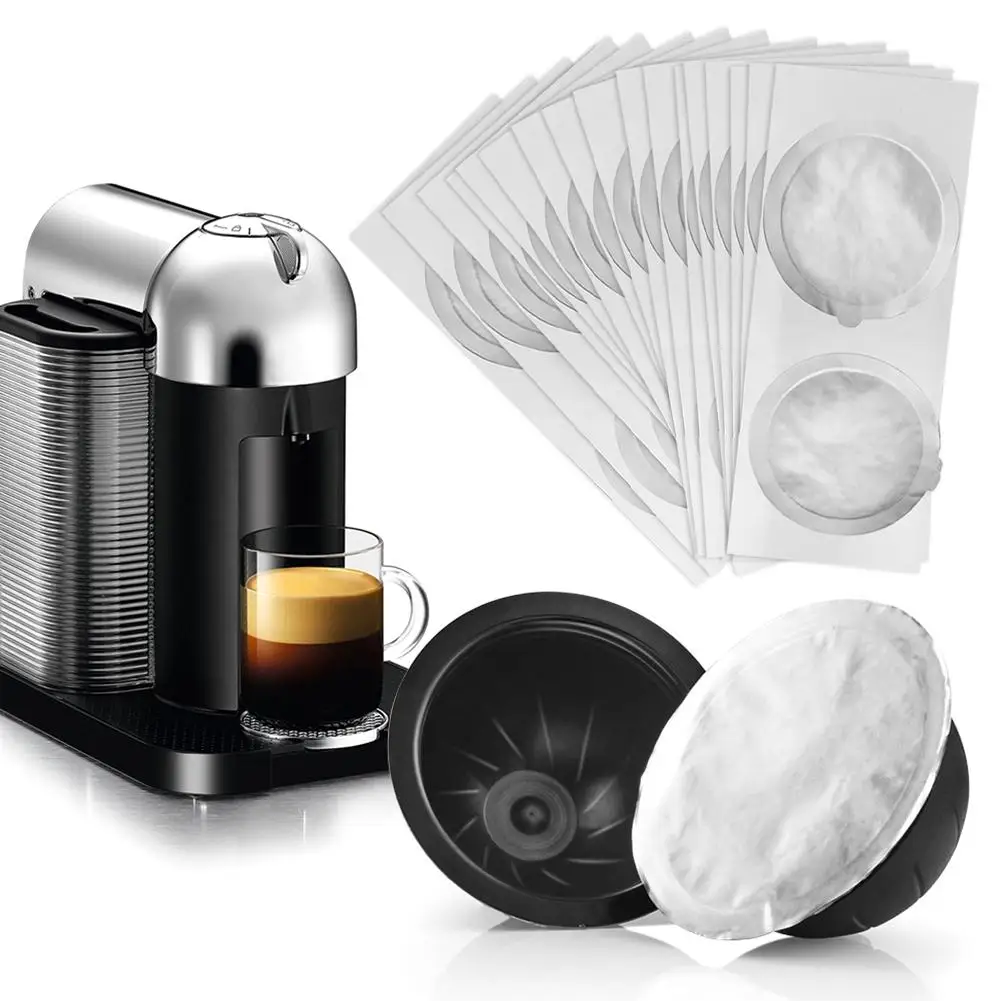 Disposable Coffee Capsules Cup Self-adhesive Aluminum Foil Coffee Mug Anti-slip Matte Filter Cup Set With 60pcs Aluminum Foil
