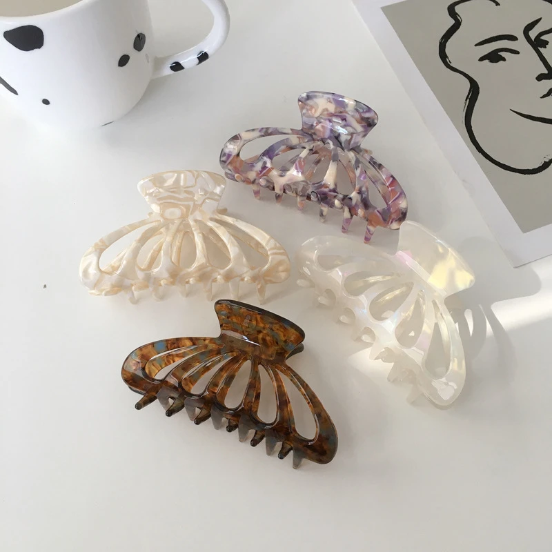 

New Acetate Hair Claws Korean Geometric Big Size Hair Crabs Clip Leopard Grain Hair Clamps For Women Fashion Hair Accessories